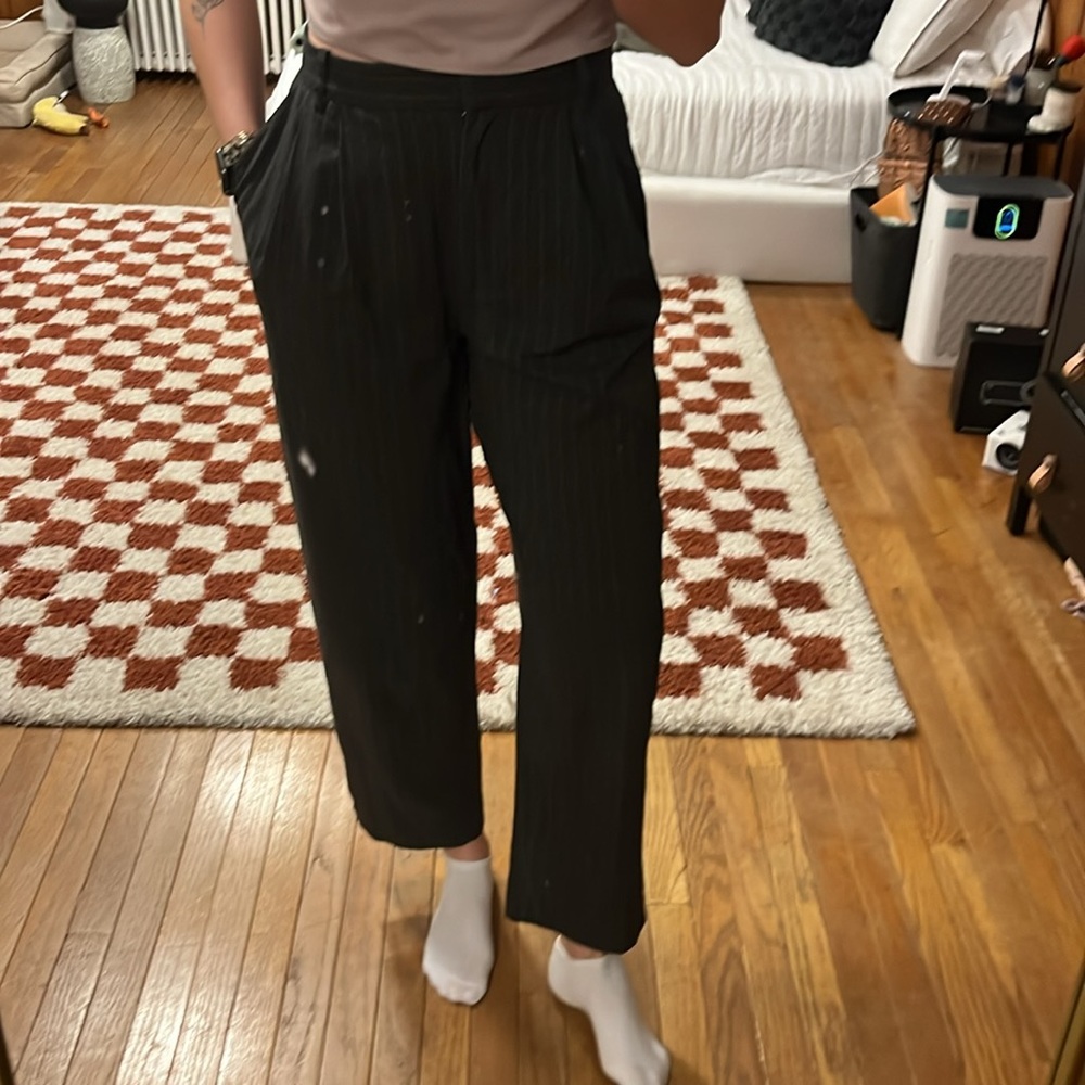 Women’s Black Pinstripe Pants
